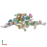 PDB entry 6f1t coloured by chain, front view.