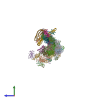 PDB entry 6f1t coloured by chain, side view.