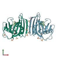 PDB entry 6f23 coloured by chain, front view.