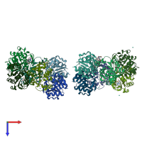 PDB entry 6f2h coloured by chain, top view.