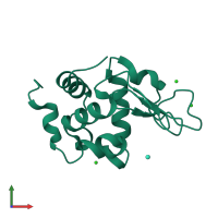 PDB entry 6f2k coloured by chain, front view.