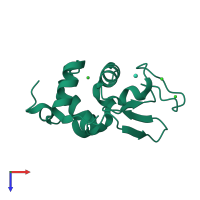 PDB entry 6f2k coloured by chain, top view.