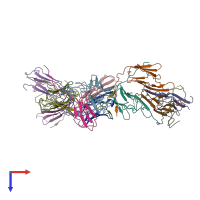 PDB entry 6f2r coloured by chain, top view.