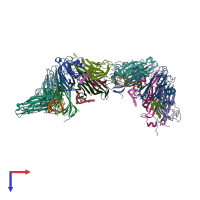 PDB entry 6f2s coloured by chain, top view.