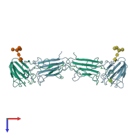 PDB entry 6f39 coloured by chain, top view.