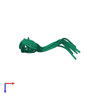 PDB entry 6f3y coloured by chain, ensemble of 10 models, top view.