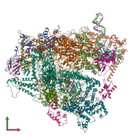 PDB entry 6f40 coloured by chain, front view.