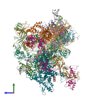 PDB entry 6f40 coloured by chain, side view.