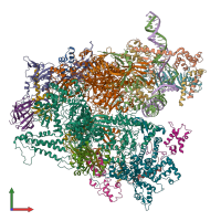 PDB entry 6f44 coloured by chain, front view.