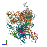 PDB entry 6f44 coloured by chain, side view.