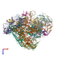 PDB entry 6f44 coloured by chain, top view.