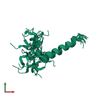 PDB entry 6f46 coloured by chain, ensemble of 20 models, front view.