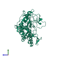 PDB entry 6f47 coloured by chain, side view.