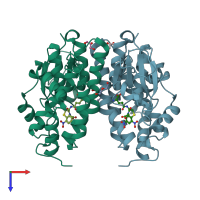 PDB entry 6f4f coloured by chain, top view.
