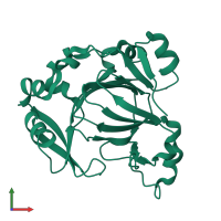 PDB entry 6f4m coloured by chain, front view.