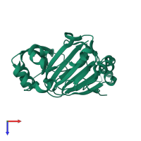 PDB entry 6f4m coloured by chain, top view.