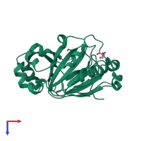 PDB entry 6f4r coloured by chain, top view.