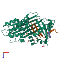 PDB entry 6f4v coloured by chain, top view.