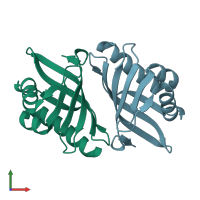 PDB entry 6f50 coloured by chain, front view.