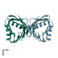 PDB entry 6f50 coloured by chain, top view.