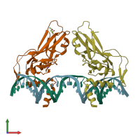 PDB entry 6f59 coloured by chain, front view.