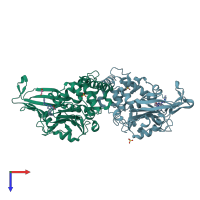 PDB entry 6f5h coloured by chain, top view.