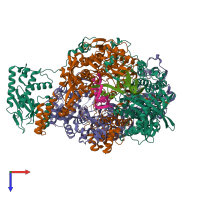 PDB entry 6f5o coloured by chain, top view.