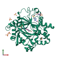 PDB entry 6f5t coloured by chain, front view.