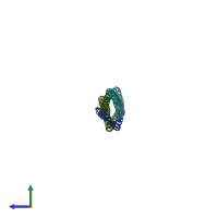 PDB entry 6f63 coloured by chain, side view.