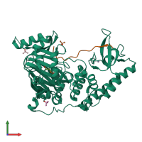 PDB entry 6f6d coloured by chain, front view.