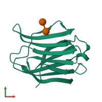 PDB entry 6f6y coloured by chain, front view.