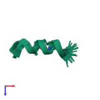 PDB entry 6f7o coloured by chain, ensemble of 20 models, top view.