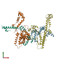 PDB entry 6f7s coloured by chain, front view.