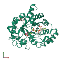 PDB entry 6f84 coloured by chain, front view.