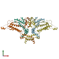 PDB entry 6f8d coloured by chain, front view.