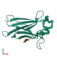 PDB entry 6f8f coloured by chain, front view.