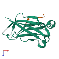 PDB entry 6f8f coloured by chain, top view.