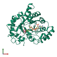 PDB entry 6f8o coloured by chain, front view.