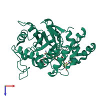PDB entry 6f8o coloured by chain, top view.