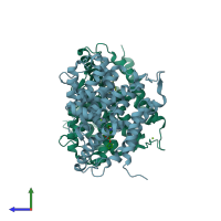 PDB entry 6f8v coloured by chain, side view.