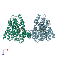 PDB entry 6f8x coloured by chain, top view.