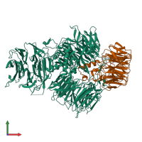 PDB entry 6f9n coloured by chain, front view.