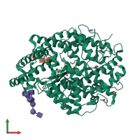 PDB entry 6f9t coloured by chain, front view.