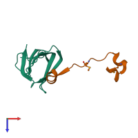 PDB entry 6f9w coloured by chain, top view.