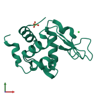 PDB entry 6f9y coloured by chain, front view.