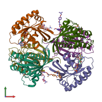 PDB entry 6fa2 coloured by chain, front view.