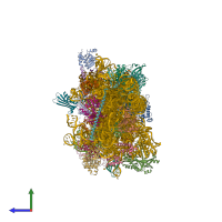 PDB entry 6fai coloured by chain, side view.