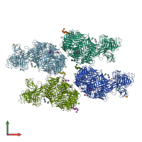 PDB entry 6fb3 coloured by chain, front view.