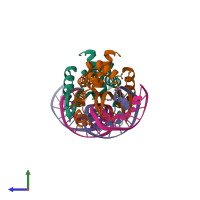PDB entry 6fb5 coloured by chain, side view.