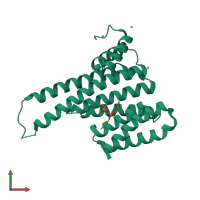 PDB entry 6fbb coloured by chain, front view.